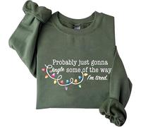 Sudadera divertida con texto en inglés "Probably Just Gonna Jingle Some Of The Way I'm Tired", blanco, M