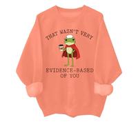 Sudadera divertida de lactancia con diseño de rana con texto en inglés "That Wasn't Very Evidence Based Of You", naranja, S