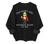Sudadera divertida de lactancia con diseño de rana con texto en inglés "That Wasn't Very Evidence Based Of You", Negro, XL