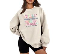 Sudadera divertida para profesora para mujer, con texto en inglés "Y'all Gonna Make Me Loose My Mind", camiseta gráfica Humor Teach Life, suéter para otoño e invierno, beige, 3XL