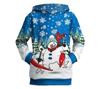 Sudadera Encaje Suéter con Capucha cálido con Estampado de Dibujos Animados de Manga Larga para niños y niñas Siete Pecados Capitales (Blue, 3-4 Years)