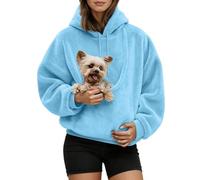 Sudadera Extragrande con Bolsillo Frontal para Gatos pequeños. Sudadera Polar cómoda para Salidas Informales y recados Diarios, Cuello Redondo, de algodón, Resistente, Manga Larga y Suave