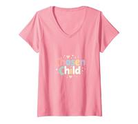 Sudadera Favorita para Hija elegida para niño Camiseta Cuello V, Mujer, Rosado, M
