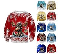Sudadera fea de Navidad para hombre, diseño de dinosaurios groseros, renos, trajes de Navidad pegajosos, divertidos disfraces de Navidad, tallas grandes, camisetas de manga larga, sin botones