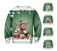 Sudadera fea de Navidad para hombre, grosera, Papá Noel, dinosaurios, tops pegajosos, trajes de Navidad, divertidos disfraces de Navidad, tallas grandes, camisetas de manga larga, sin botones