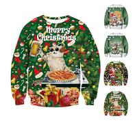 Sudadera fea de Navidad para hombre, grosera, Papá Noel, dinosaurios, tops pegajosos, trajes de Navidad, divertidos disfraces de Navidad, tallas grandes, camisetas de manga larga, sin botones
