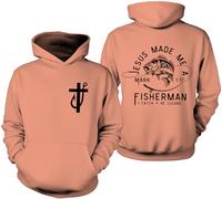 Sudadera Fishers Of Men, camisa Fisher Of Men, sudadera Jesus Made Me A Fishermen, camisas de Jesús cristiano, Hami Orange-1, XXL