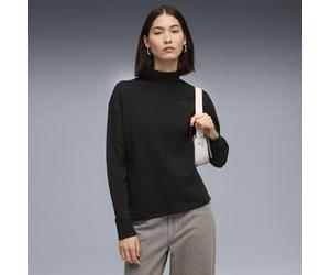Sudadera fitness Puma mujer cuello y puños canalé logo bordado negra L