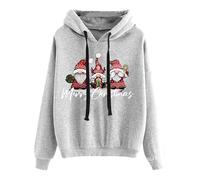 Sudadera Friends Mujer,Conjunto Navidad Familia,Christmas Fall Sweatshirts For Women Casual Trendy Graphic Printed Hoodie Long Sleeve Loose Comfy Cute Pullovers Chicas (Grey, XXL)