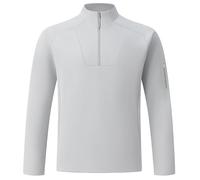 Sudadera genérica para hombre de cuarto, cremallera cuello alto, manga larga, tejido de viaje al aire libre, casual bajo capa, camisa de alta ropa urbana para estilo casual y confort, gris claro, L