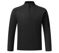 Sudadera genérica para hombre de cuarto, cremallera cuello alto, manga larga, tejido de viaje al aire libre, casual bajo capa, camisa de alta ropa urbana para estilo casual y confort, Le Noir, XL