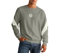 Sudadera genérica para hombre sin capucha con cuello redondo y manga larga con bloque de colores para un look casual suéter cálido para hombre para primavera y otoño, ejército verde, 8XL