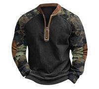 Sudadera genérica para hombre sin capucha de media cremallera con impresión de camuflaje 3D para un estilo casual y de moda suéter de hombre con cremallera cómodo y cálido para senderismo, ejército