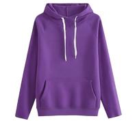 Sudadera genérica para mujer con capucha Oversize - Chaqueta ligera para mujer, media temporada, talla grande, sudaderas con bolsillo canguro, sudadera corta, sudadera deportiva, color liso, abrigos