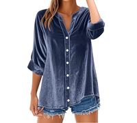 Sudadera genérica para mujer sin capucha, sudadera para mujer, supersuave, suave, lástica, algodón, lino y lino, color liso, para una comodidad diaria para primavera, otoño e invierno, sudaderas, azul