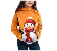 Sudadera genérica para niño y niño de manga larga con estampado de Navidad con capucha y sudadera con capucha