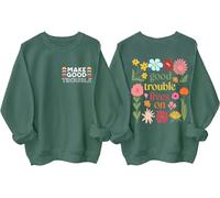 Sudadera Good Trouble, camisa Good Trouble Lives On, camisas de protesta para mujeres y hombres, camisa arcoíris para mujer y hombre, verde, S