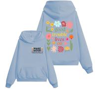 Sudadera Good Trouble, camisa Good Trouble Lives On, camisas de protesta para mujeres y hombres, camisa arcoíris para mujer y hombre, Azul cielo-1, S