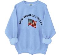 Sudadera Good Trouble, camiseta Good Trouble Lives On, camisas de arco iris de protesta para mujeres y hombres, azul celeste, L