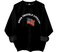 Sudadera Good Trouble, camiseta Good Trouble Lives On, camisas de arco iris de protesta para mujeres y hombres, Negro, S