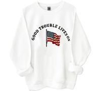 Sudadera Good Trouble, camiseta Good Trouble Lives On, camisas de arco iris de protesta para mujeres y hombres, blanco, L