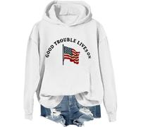 Sudadera Good Trouble, camiseta Good Trouble Lives On, camisas de arco iris de protesta para mujeres y hombres, Blanco-1, S