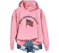 Sudadera Good Trouble, camiseta Good Trouble Lives On, camisas de arco iris de protesta para mujeres y hombres, Rosa-1., S