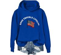 Sudadera Good Trouble, camiseta Good Trouble Lives On, camisas de arco iris de protesta para mujeres y hombres, Klein Blue-1, S