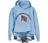 Sudadera Good Trouble, camiseta Good Trouble Lives On, camisas de arco iris de protesta para mujeres y hombres, Azul cielo-1, S