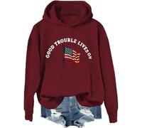 Sudadera Good Trouble, camiseta Good Trouble Lives On, camisas de arco iris de protesta para mujeres y hombres, Claret-1, S