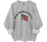 Sudadera Good Trouble, camiseta Good Trouble Lives On, camisas de arco iris de protesta para mujeres y hombres, gris, S