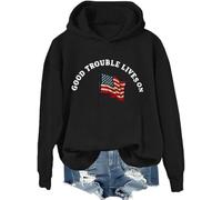 Sudadera Good Trouble, camiseta Good Trouble Lives On, camisas de arco iris de protesta para mujeres y hombres, Negro-1, S