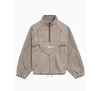 Sudadera Half Zip con logo Relaxed Brain Dead Washed Ripstop para hombre Marrón L