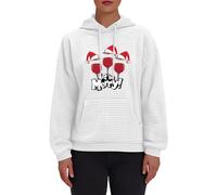 Sudadera Halloween Mujer,jersei Navidad,Womens Christmas Hoodies Casual Long Sleeve Pullover Tops Wine Glass Xmas Hat Sweatshirts Chaqueta Sudadera Mujer (White, 5XL)