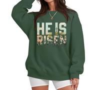 Sudadera He Is Risen, camisa He Is Risen, camisas de Pascua para mujeres y hombres, verde, M