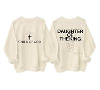 Sudadera Hija del Rey, sudadera Child Of God, camisa cristiana para mujer, camisa de hija del rey, Khika, L
