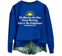 Sudadera His Mercies Are New Every Morning, camiseta His Mercies Are New Every Morning, azul real, XXL