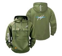 Sudadera Holgada con Capucha para Hombre Abrigo M.V Active Chaqueta Primavera Y Otoño De Manga Larga Ropa Deportiva Media Cremallera Prendas Vestir-LvSe||3X_l