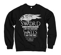 Sudadera Hombre Game of Thrones Die la Ronda de Noche, Das Lied Serie TV - Negro, L