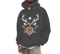 Sudadera Hombre Navidad - Suéter con Capucha para Hombre 2024 Compatible con Oktoberfest County Sweater S XXXL (Dark Gray, S)