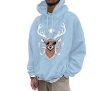 Sudadera Hombre Navidad - Suéter con Capucha para Hombre 2024 Compatible con Oktoberfest County Sweater S XXXL (Light Blue, S)