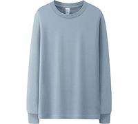 Sudadera Hombre Regular Fit Urbano Urbano Manga Larga Clásico Color Sólido Hombre Chaqueta Cuello Redondo Primavera Otoño Cómodo Transpirable All-Match Parejas Pullover A-Blue XL