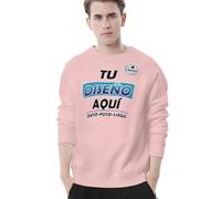 Sudadera Hombre sin Capucha Personalizada Sudaderas Mujer Personalizado Negra Sweatshirt Oversize Hoodie Imprime Cualquiera de Tus diseños, Fotos, Textos En Frente Y Espalda Regalo