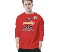 Sudadera Hombre sin Capucha Personalizado con Foto, Texto o Logo Sudaderas Mujer Personalizada Sweatshirt Oversize Hoodie Parte Delantera y Trasera Regalos Originales para Parejas