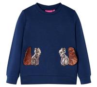 Sudadera Infantil con Ardillas de Lentejuelas Jersey Ropa Azul Marino 140