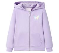 Sudadera Infantil con Capucha Cremallera Ropa para Niños Mariposa Lila 116