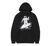 Sudadera infantil para niños con estampado de astronautas, sudadera con capucha para niños, moda informal, con decoración de bolsillo, para niños y niñas, además de forro polar, con capucha, patrón de