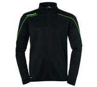 Uhlsport Stream 22 1/4 Zip Top Sudadera, Hombre, Black/Fluo Green, 116