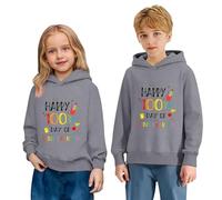 Sudadera Informal con Capucha y Manga Larga para niña con Estampado de celebración de los 100 días de Colegio, para Jugar y la Escuela, diseño de Gafas y Texto 100 días más Inteligente.