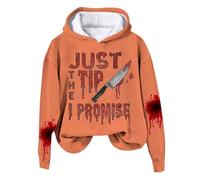 Sudadera Informal con Estampado Halloween Just The Tip Promise para Mujer